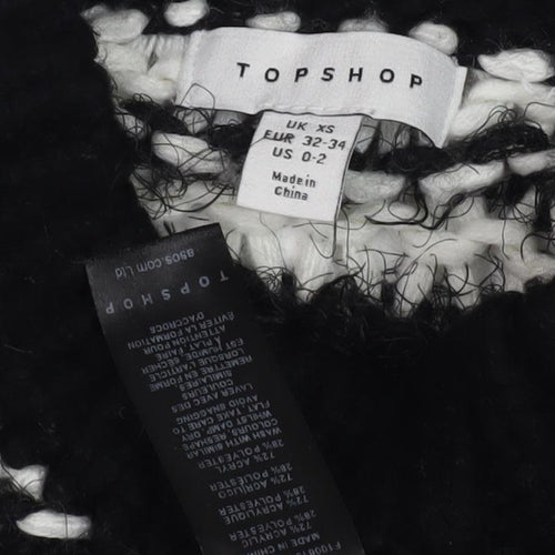 Topshop Women's Black Striped Pullover Jumper XS