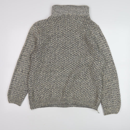 John Lewis Men's Grey Henley Knit Jumper, Size M