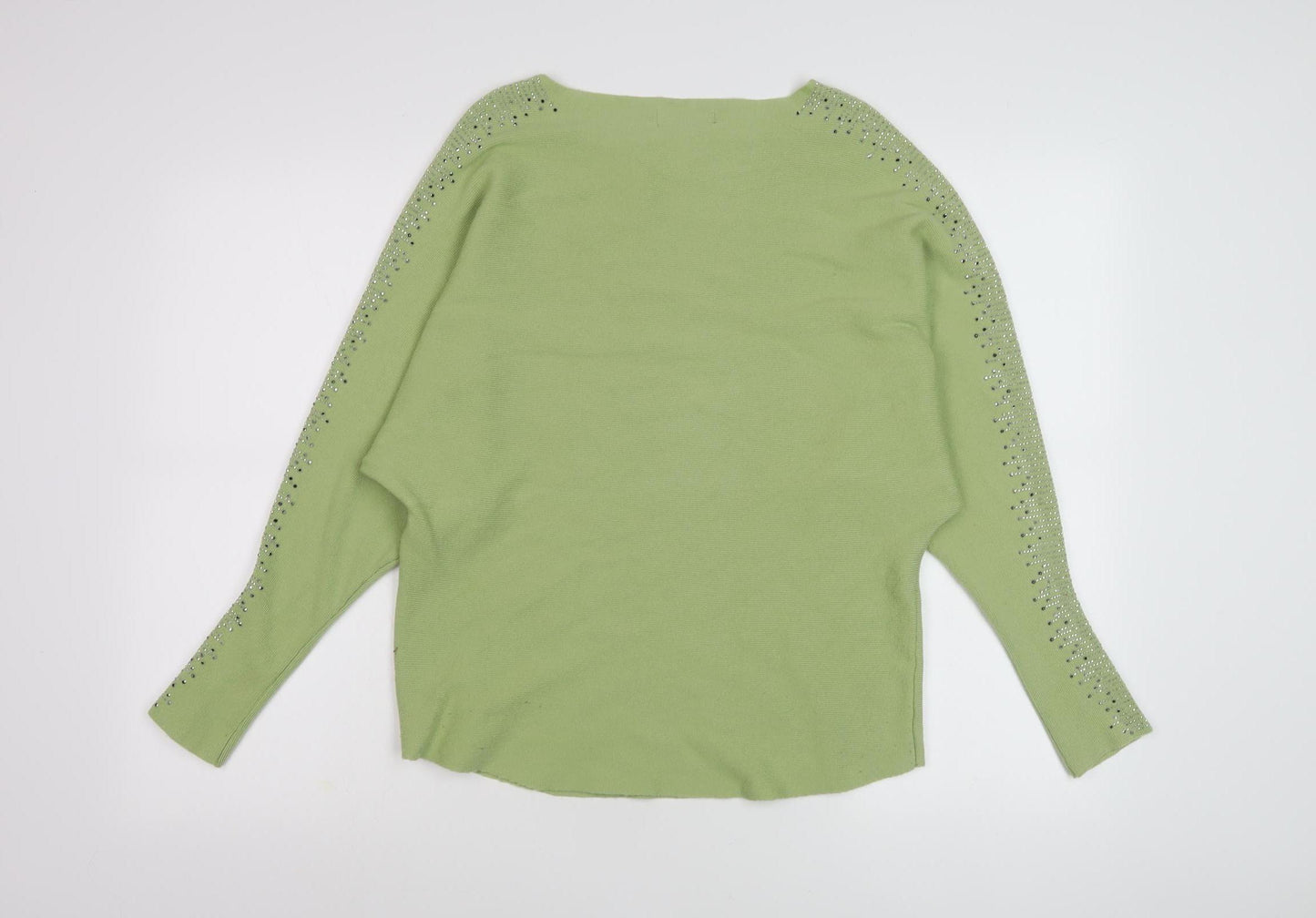 Geo London Women's Green S Poncho Beaded Sleeveless
