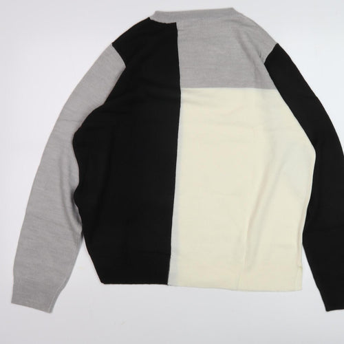 Marks and Spencer Women's Jumper, Black Grey Ivory, Size 14