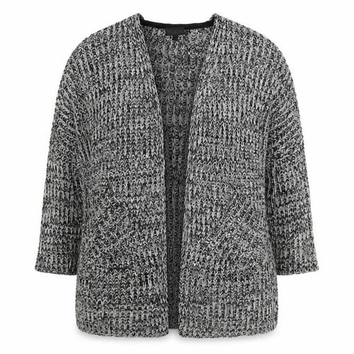 Topshop Women Black White Cardigan Size S Chunky Knit
