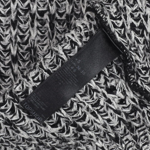 Topshop Women Black White Cardigan Size S Chunky Knit