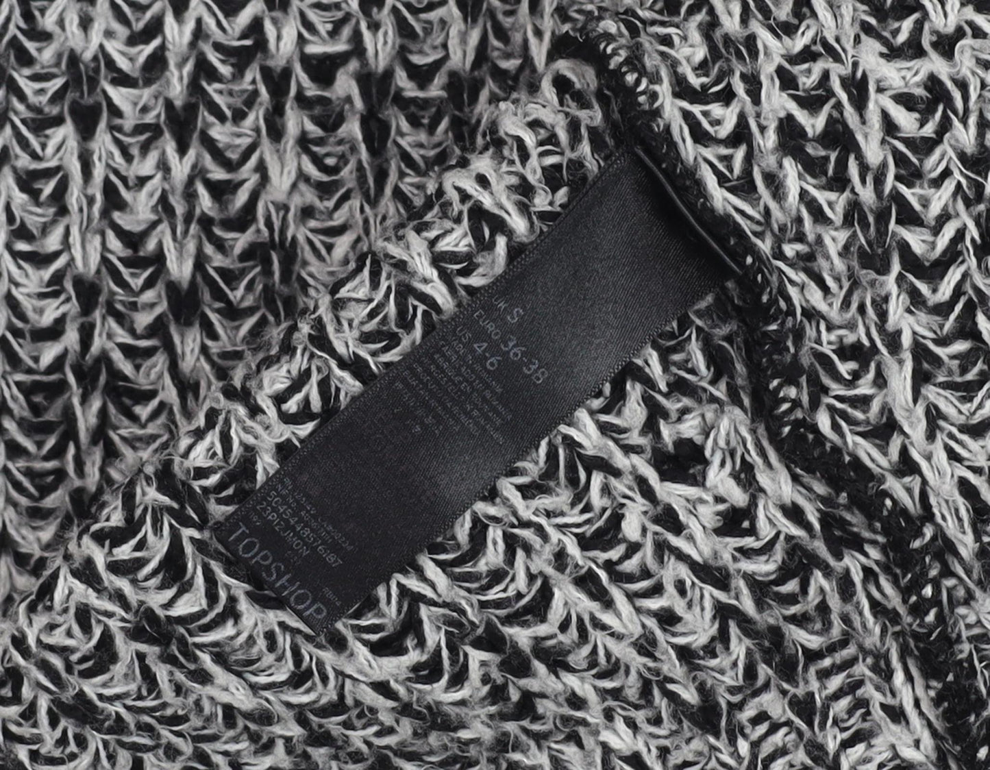 Topshop Women Black White Cardigan Size S Chunky Knit