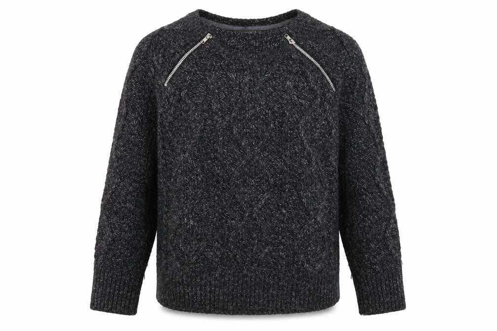 Front view of Marks & Spencer Women's Black Crew Neck jumper M
