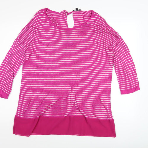 Casamia Women's Pink Striped Tunic, Size M