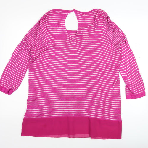 Casamia Women's Pink Striped Tunic, Size M