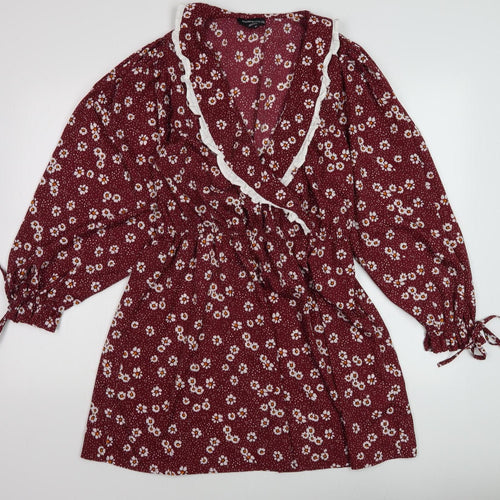 Wednesday's Girl Women's Multicoloured Floral Wrap Dress M