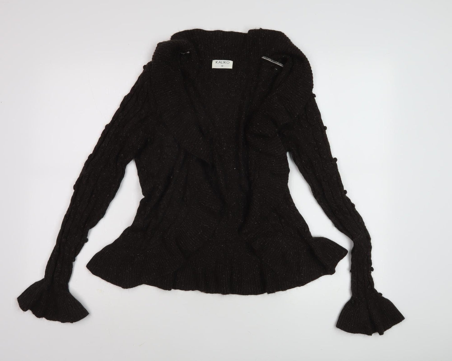 Kaliko Women's Black Cable-Knit Jumper Size 12