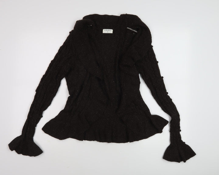 Kaliko Women's Black Cable-Knit Jumper Size 12