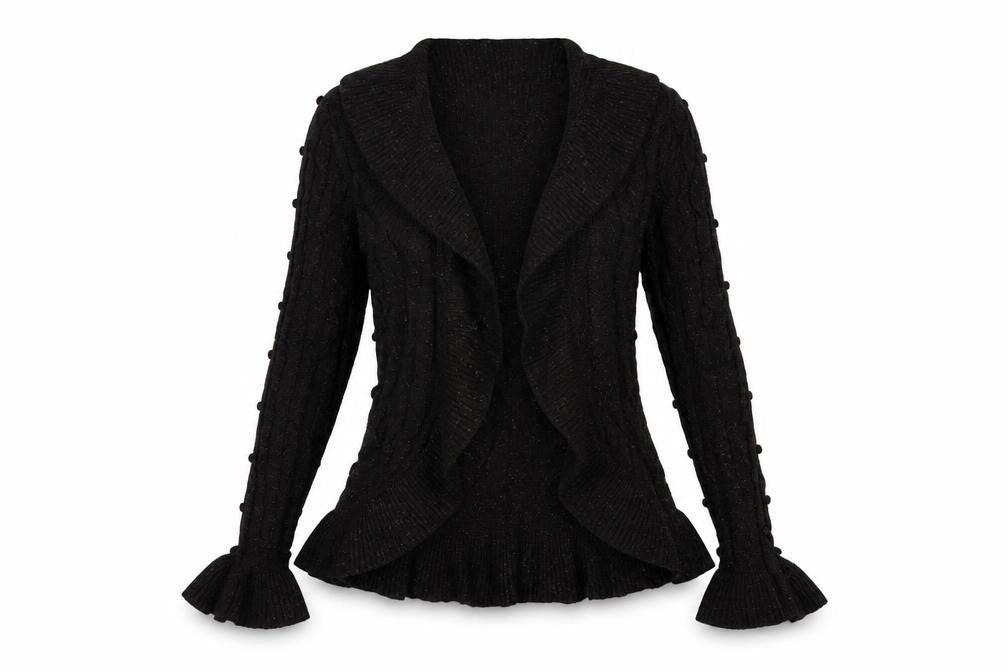 Front view of Kaliko Women's Black Cable-Knit Jumper, size 12