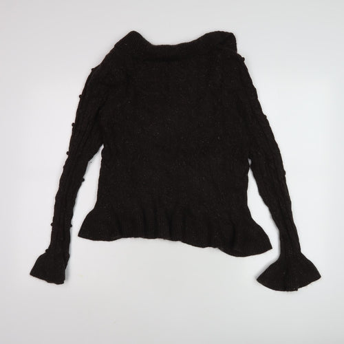 Kaliko Women's Black Cable-Knit Jumper Size 12