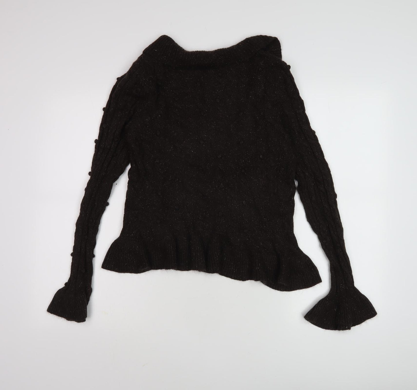 Kaliko Women's Black Cable-Knit Jumper Size 12