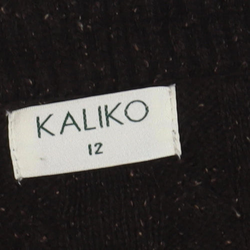 Kaliko Women's Black Cable-Knit Jumper Size 12