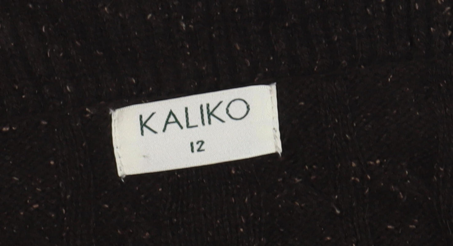 Kaliko Women's Black Cable-Knit Jumper Size 12