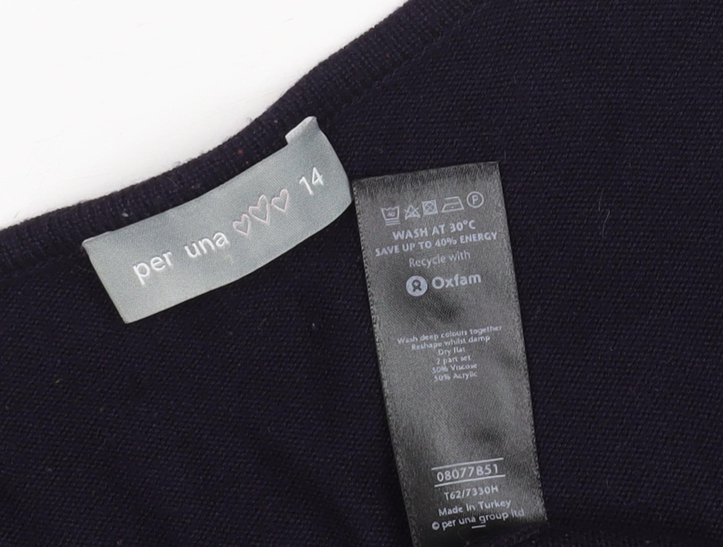 Per Una Women's Black Cardigan, Size 14, Ruffle Accents