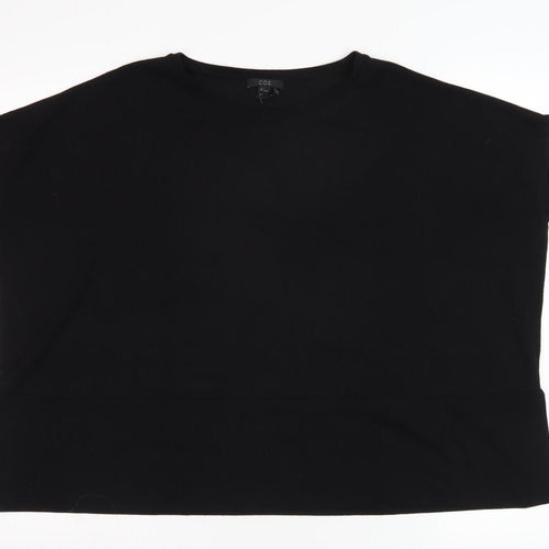 COS Women's Black Crew Neck Top Size S Regular Fit