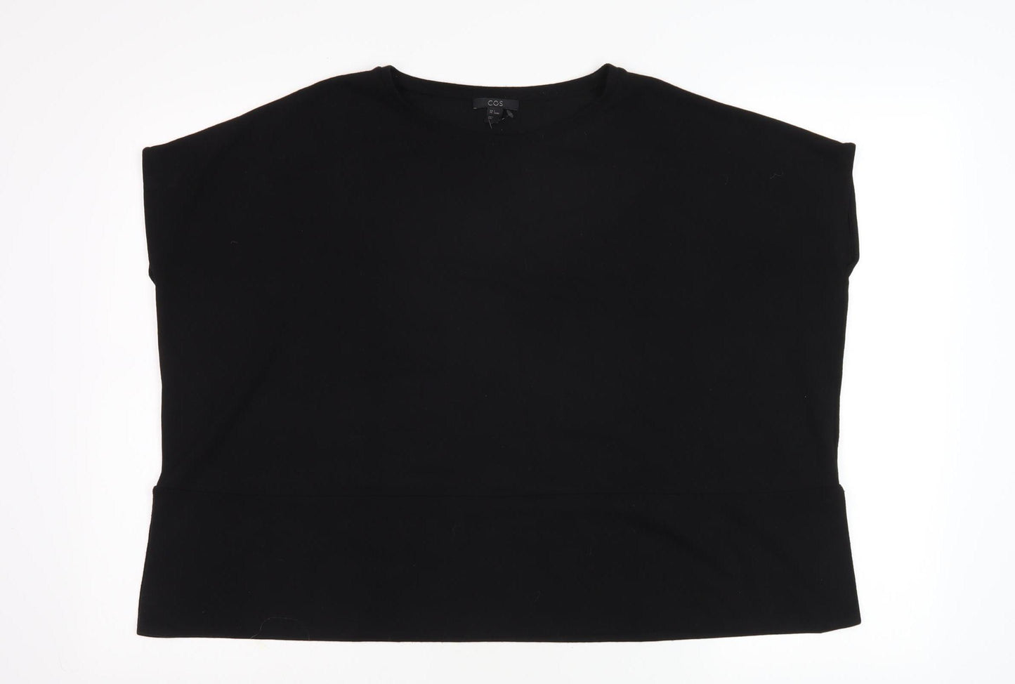 COS Women's Black Crew Neck Top Size S Regular Fit