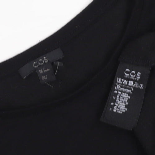 COS Women's Black Crew Neck Top Size S Regular Fit
