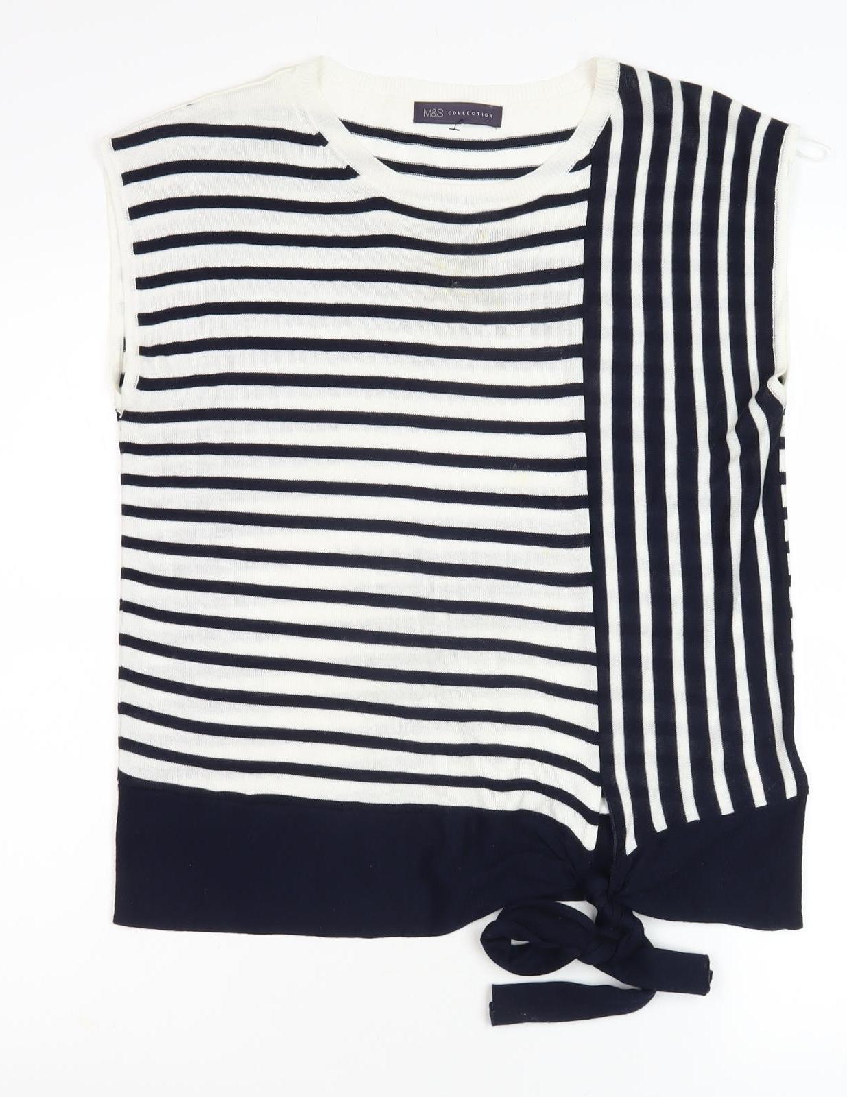 Marks and Spencer Women's Sleeveless Stripe Pullover Jumper