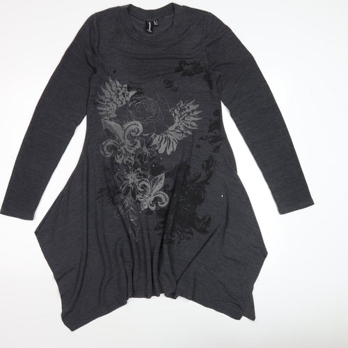 Izabel London Women's Grey Trapeze Swing Dress Size 8