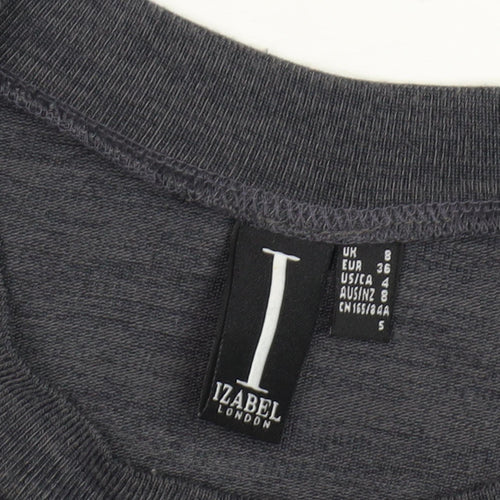 Izabel London Women's Grey Trapeze Swing Dress Size 8