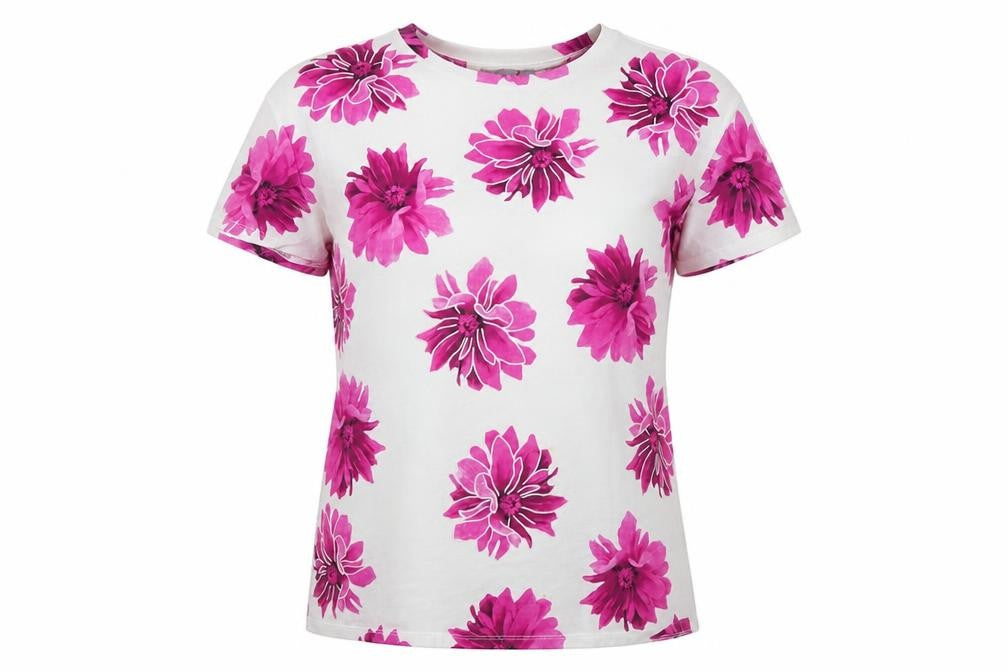 Front view of Marks & Spencer Women's Multicoloured Floral T-Shirt, size 14