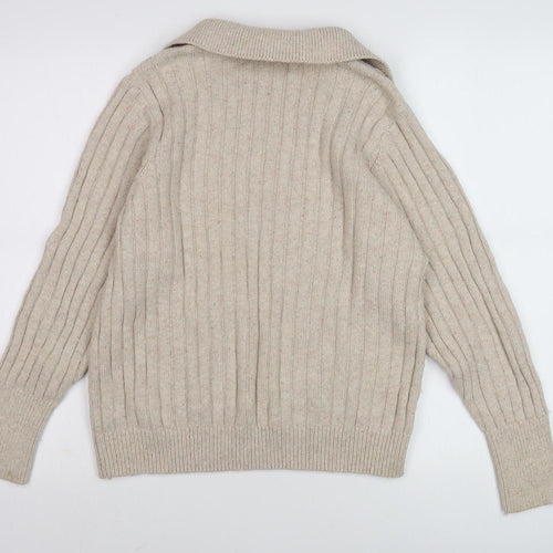 Per Una Women's Beige Collared Pullover M