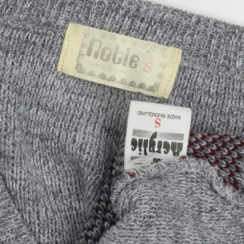 Noble Men's Grey Argyle Knit Pullover Jumper, Size S