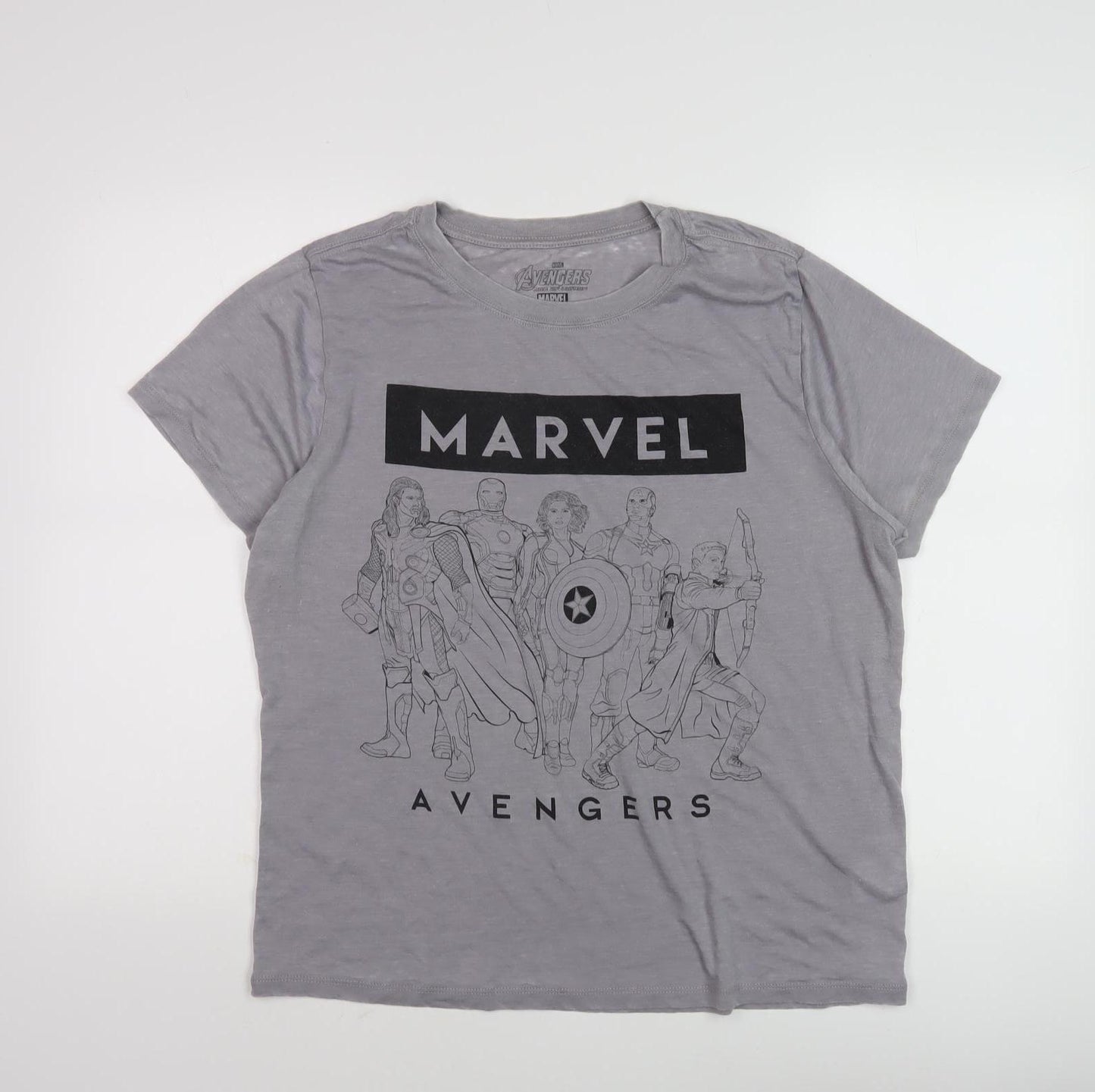 Marvel Men's Grey Avengers T-Shirt XXL Short Sleeve
