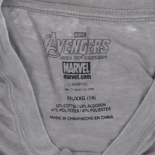 Marvel Men's Grey Avengers T-Shirt XXL Short Sleeve