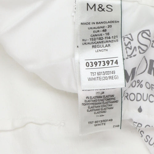 Marks and Spencer Women's White Regular Fit Jeans