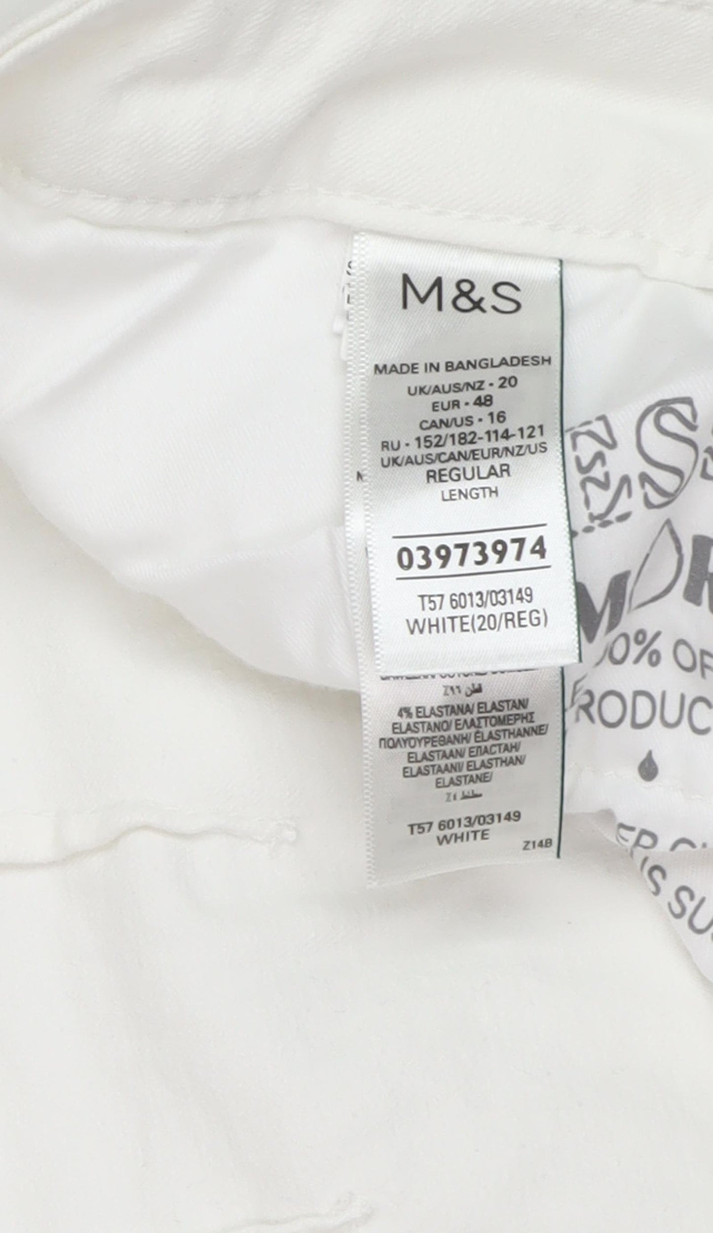 Marks and Spencer Women's White Regular Fit Jeans