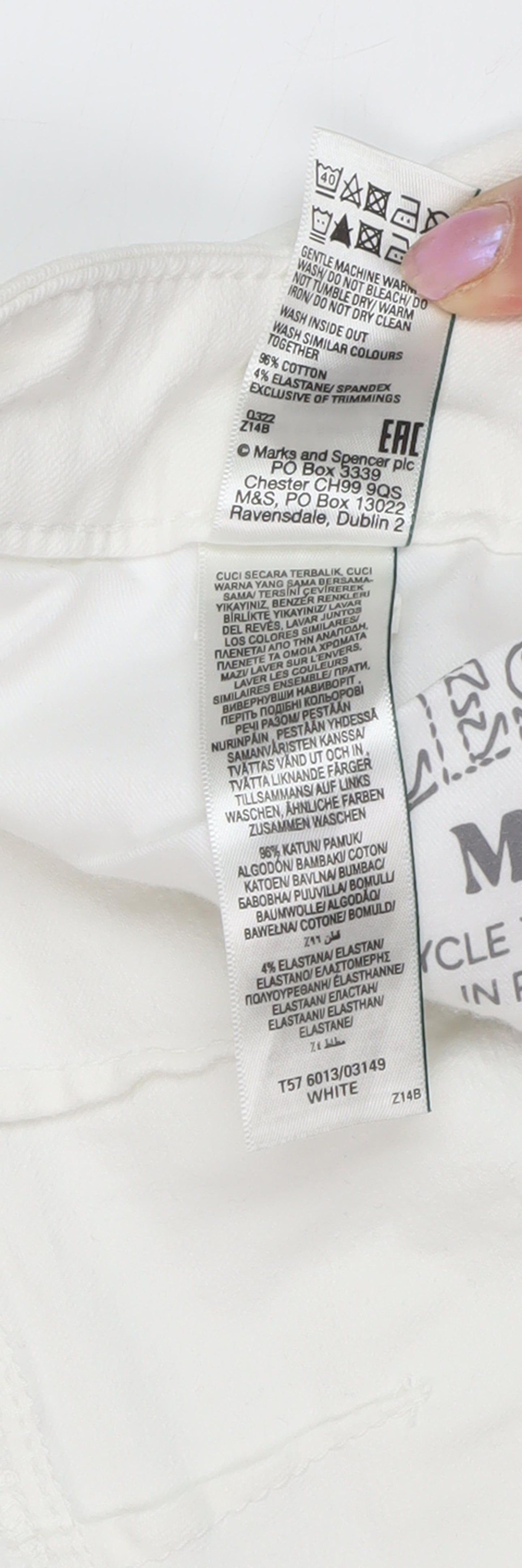 Marks and Spencer Women's White Regular Fit Jeans