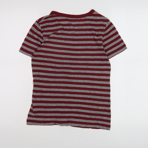 GAP Women's Red Grey Striped Ringer T-Shirt Size S