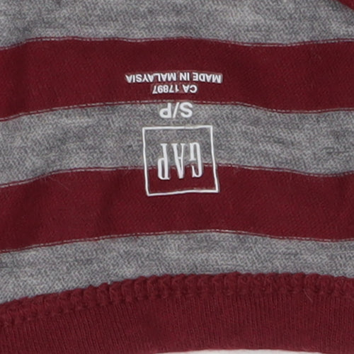 GAP Women's Red Grey Striped Ringer T-Shirt Size S