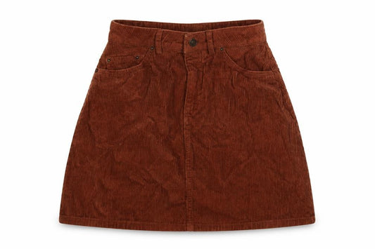 Front view of Vero Moda Women's Brown Corduroy Skirt XS