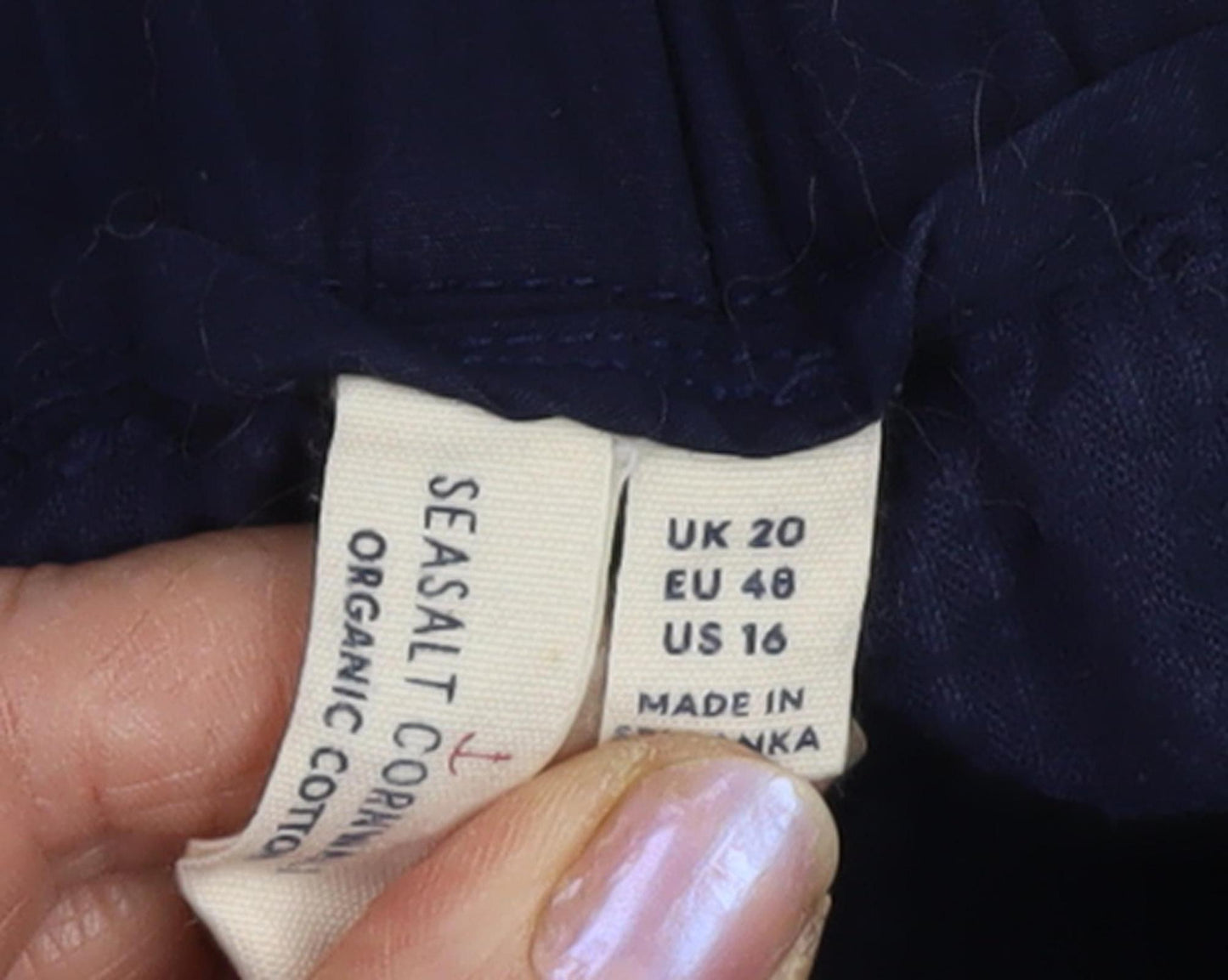 Seasalt Cornwall Corduroy Women's Trousers Blue Size 20