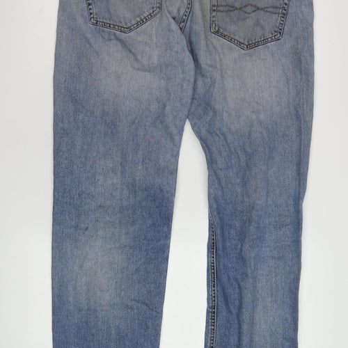 Zara Men’s Blue Distressed Straight Jeans 38