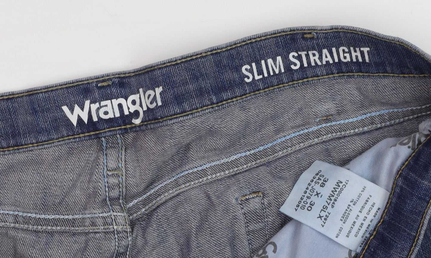 Wrangler Men's Blue Slim Straight Jeans 38