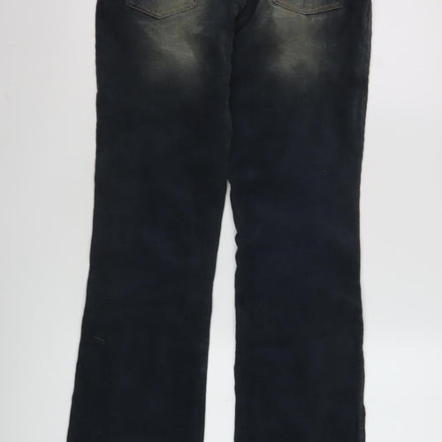 DKNY Men's Black Cropped Corduroy Trousers, Size 26