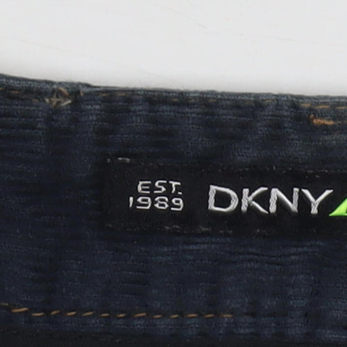 DKNY Men's Black Cropped Corduroy Trousers, Size 26