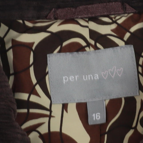 Marks & Spencer Women's Brown Corduroy Jacket Size 16