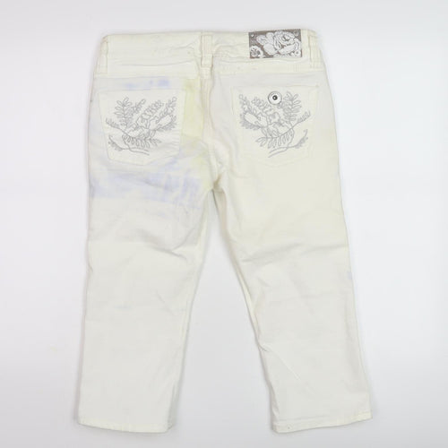 River Island Women's White Cropped Jeans Size 10