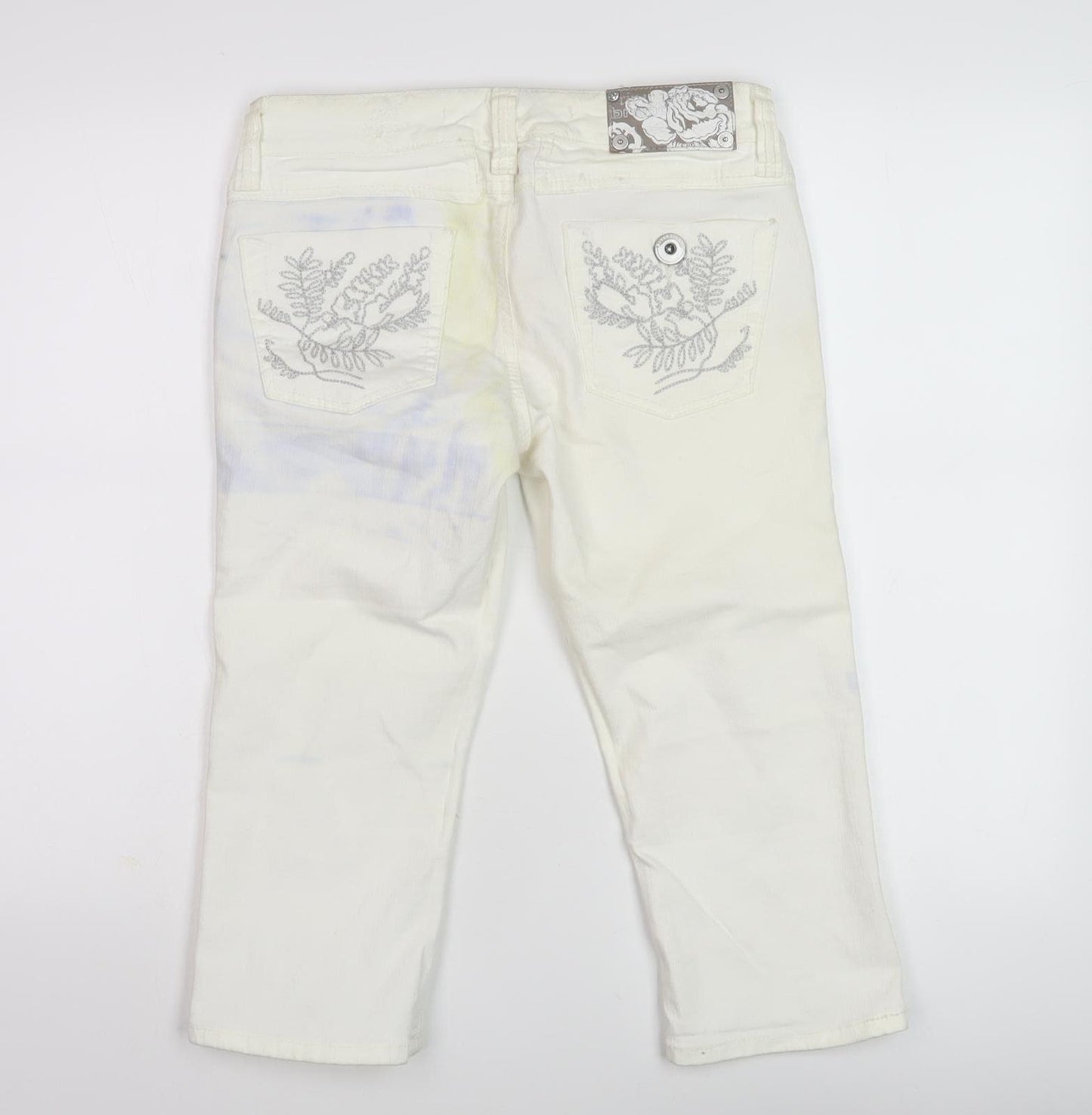 River Island Women's White Cropped Jeans Size 10