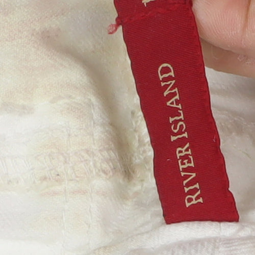 River Island Women's White Cropped Jeans Size 10