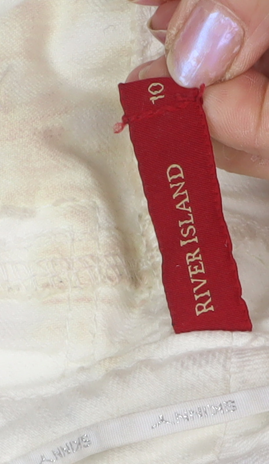 River Island Women's White Cropped Jeans Size 10