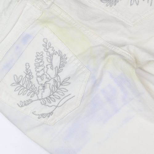 River Island Women's White Cropped Jeans Size 10