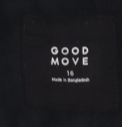 Good Move Women's Black Full Zip Casual Jacket Size 16