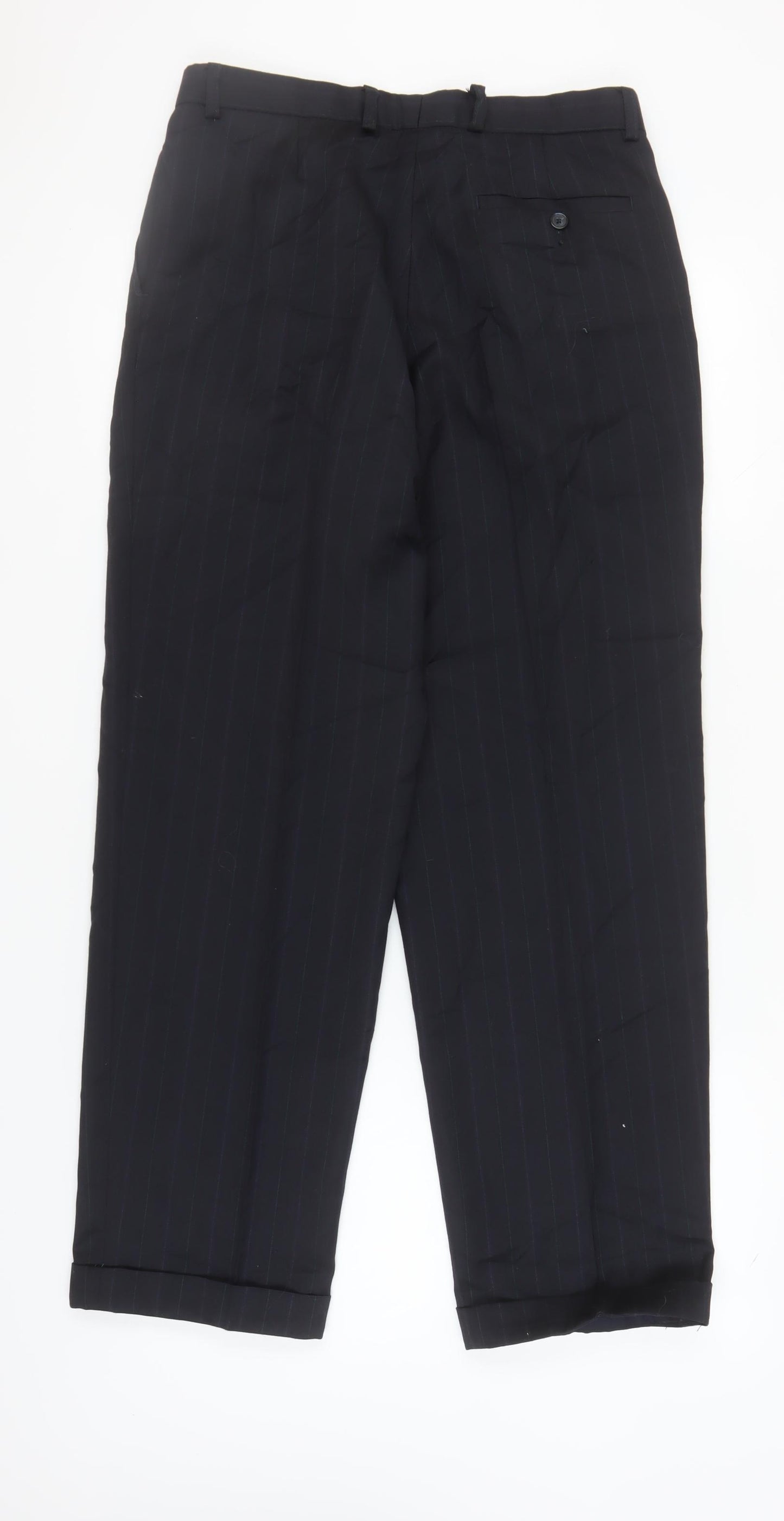 Marks and Spencer Men's Black Striped Trousers 32W