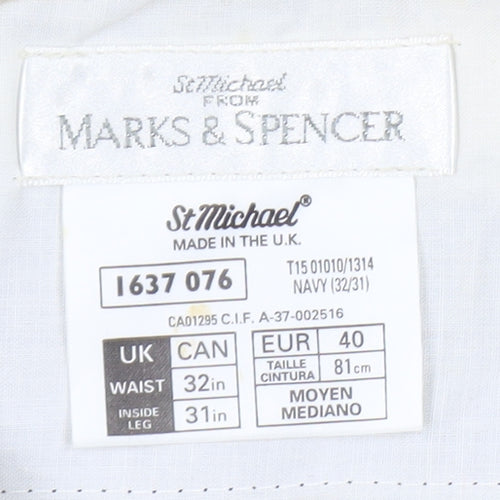 Marks and Spencer Men's Black Striped Trousers 32W